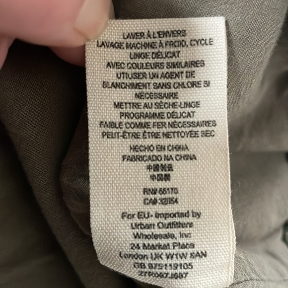 Free People Golden Quills Military Green Long Utility Coat Embroidered medium - Picture 14 of 14